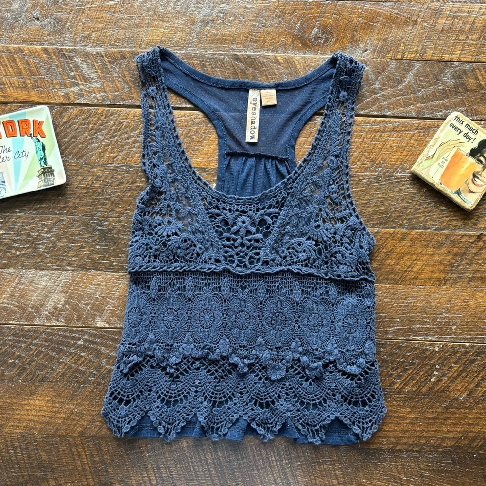 Eyeshadow Blue Embellished Tank Top - Picture 7 of 7